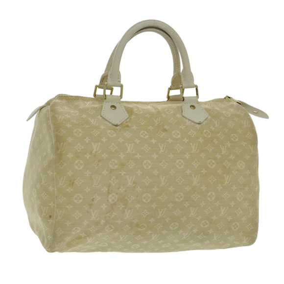 LOUIS VUITTON Monogram Mini Lin Speedy 30 Bag White Dunne M95319 LV Auth fm3945 - Picture 1 of 16